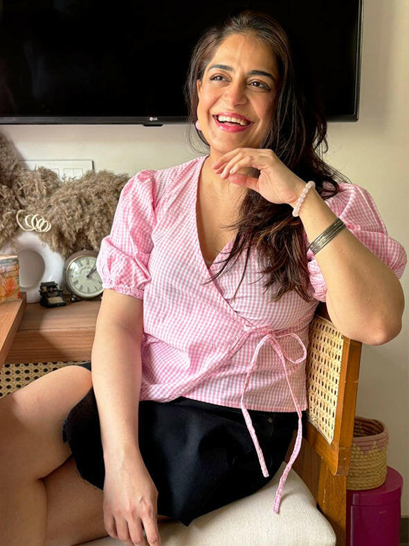 Gingham Wrap Top.